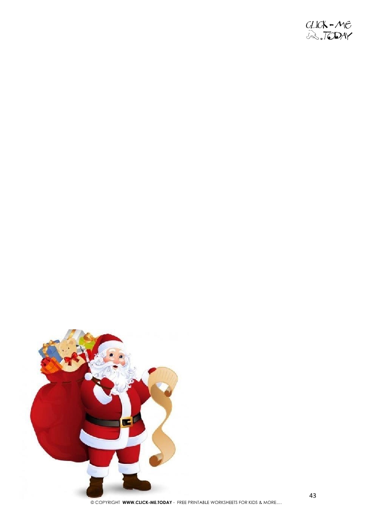 Printable Letter to Santa template from toddler 43